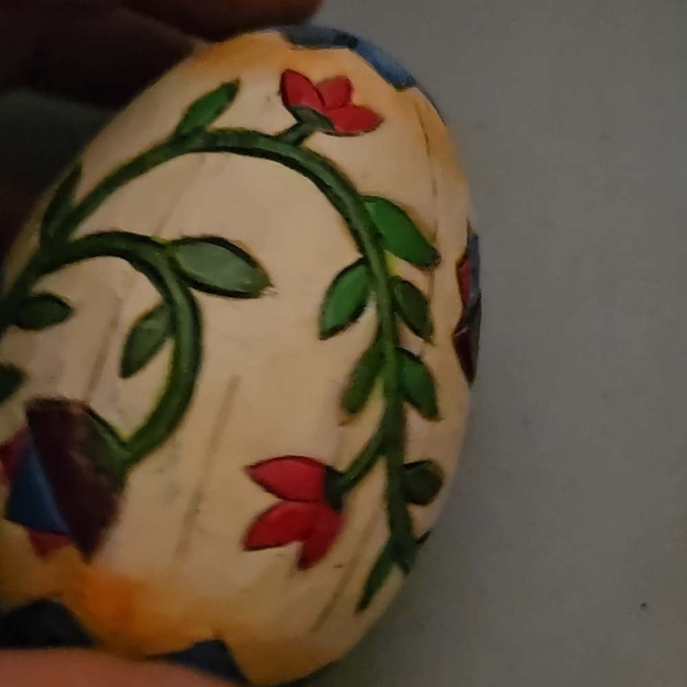 Wooden carved eggs